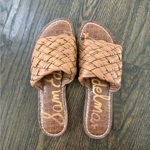 Sam Edelman Women's Tan Woven Slide Sandals